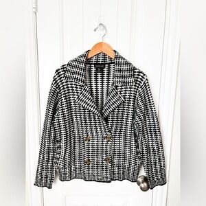 Rachel Zoe Sweater Jacket Black White Size Small
